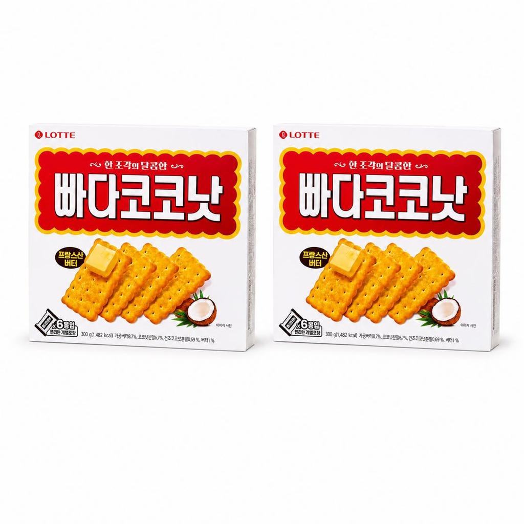 Хрустящее печенье Lotte с маслом и кокосом 300 г