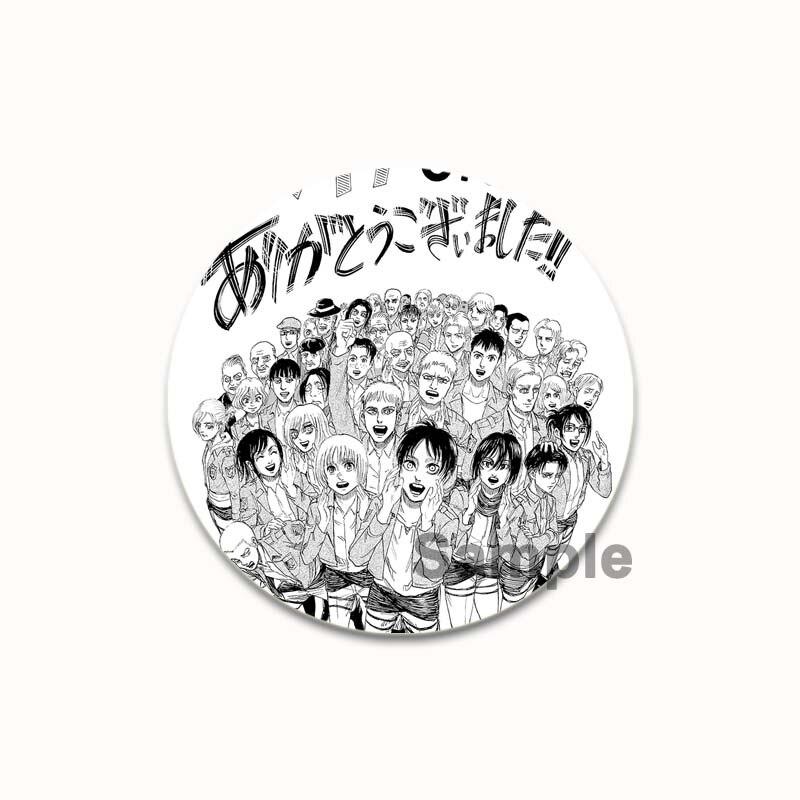 58mm Classic Anime Attack On Titan Brooch Cartoon Figure Badges for Backpack Decoration Clothes Lapel Pin Accessories Fan's Collection