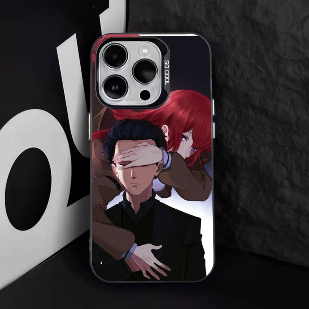 Чехол для телефона Steins Gate Окабе Аниме для iPhone 16,15,14,13,12,11,8,7,Pro,Max,Plus,Mini,XS,SE Противоударный Черный Матовый Жесткий