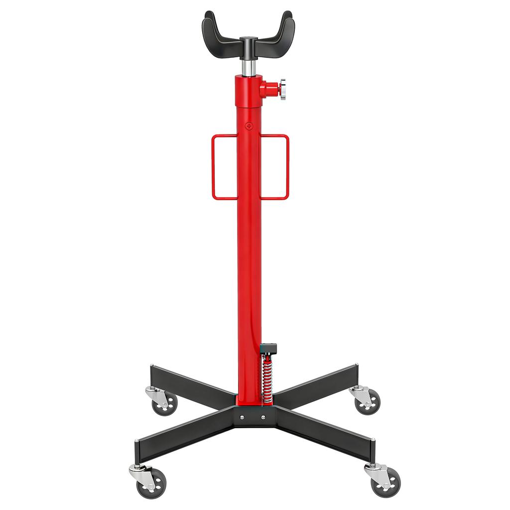 Hydraulic Pit Jack 500 Kg Lifting Jack With Swivel Wheels And Pedal Steel 58 X 58 X 110 191.5 Cm Red