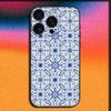 Сине-белый фарфоровый чехол для телефона iPhone 16,15,14,13,12,11,Pro,XS,Max,XR,Plus,E,Mini Мягкий черный чехол