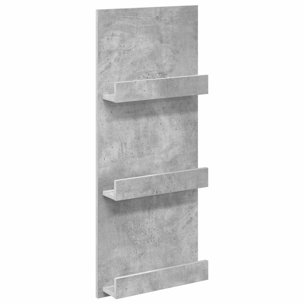 Magazine Shelf Concrete Grey 43 x 11 x 102 cm Engineered Wood