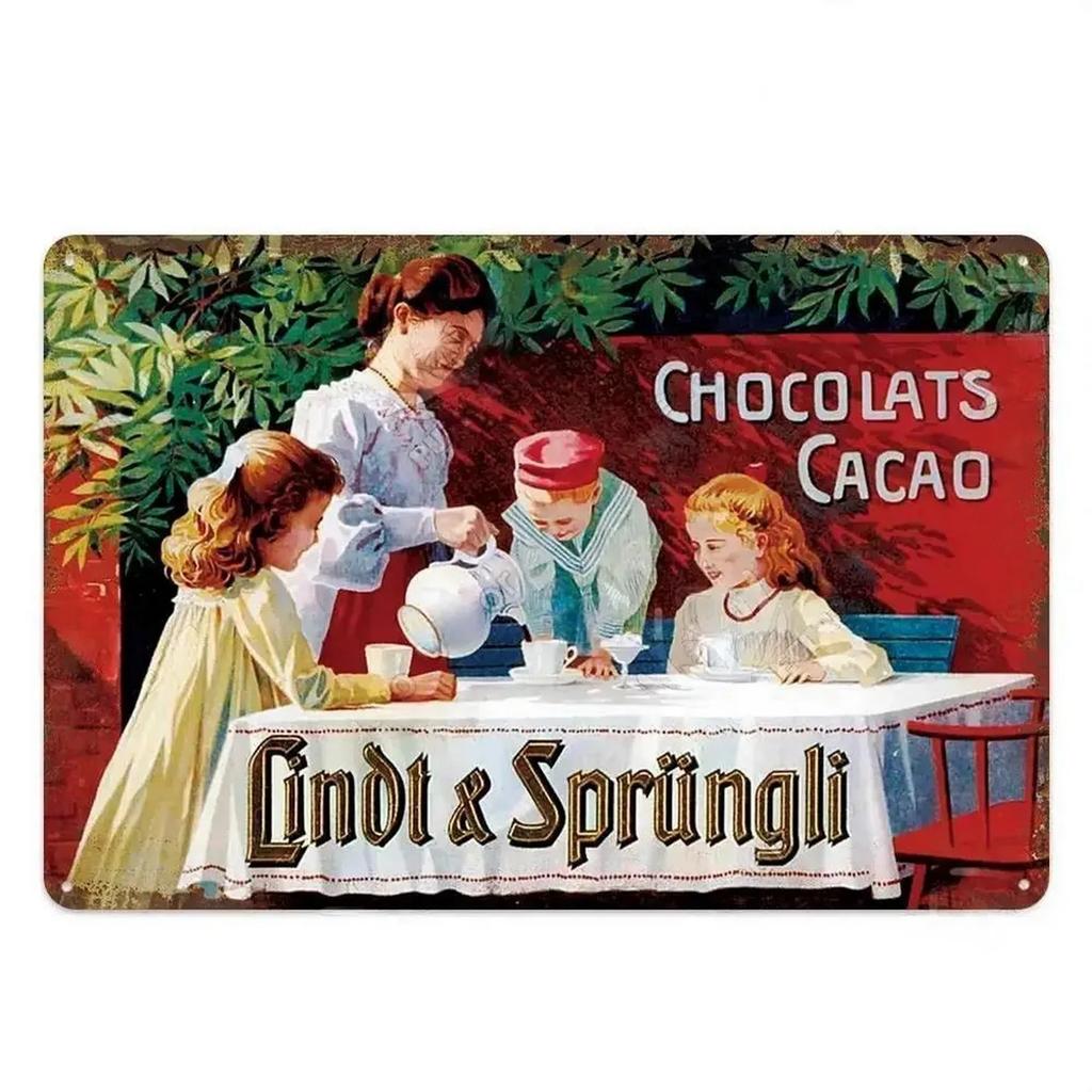 Металлические жестяные таблички Пластина Шоколад Фортин Настенное украшение Винтажная Железная Живопись Арт-постеры для Мужской комнаты Домашнее Кафе Садовый Клуб Бар