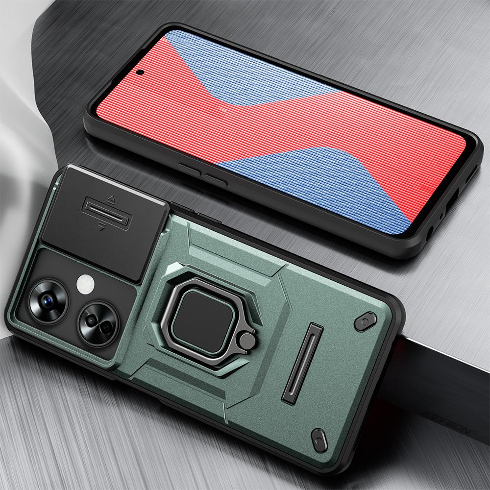 KEYSION Противоударный чехол для OnePlus Nord CE 3 Lite 5G, защитное кольцо для объектива камеры, чехол-подставка для телефона для Nord CE 3 5G