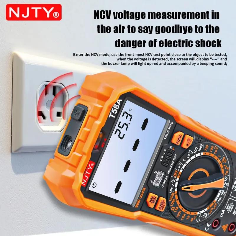 TY T58A/B NCV Digital Multimeter 9999 words Auto Ranging AC/DC voltage meter Flash light Back light Large Screen like RM113D