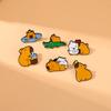 Lovely Capybara Brooches Cartoon Charmingly Naive Capybara Metal Brooches Funny Clothing Decorations