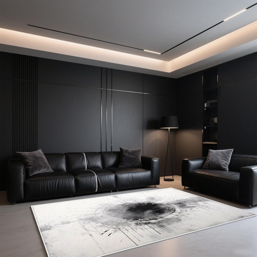 Современный Роскошный Ковер для Гостиной Большой Площади Абстрактная Декорация Ковер в Стиле Чернильной Живописи для Спальни Офиса Кофейных Столиков Моющиеся Коврики