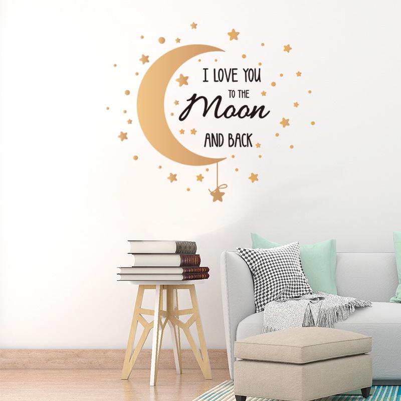 Romantic Moon Star Wall Sticker Wall Decor For Bedroom Living Room Removable PVC Wall Sticker Sticker On Wall Home Decor