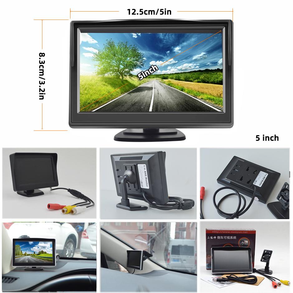 5 In Screen AHD/CVBS IPS Car Monitor LCD HD Display For Vehicle 1080P/720P Backup Reverse Camera CCTV Home Security Surveillance