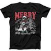 Merry Xmas Christmas Frog Playing Guitar Santa Funny Gift Black T Shirt 215