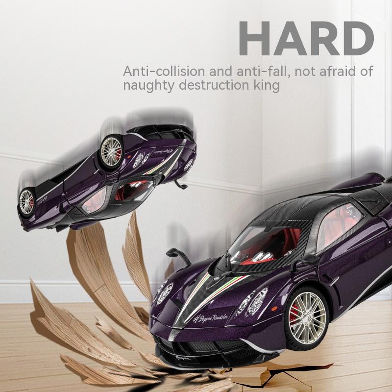Модель спортивного автомобиля Pagani Huayra Dinastia в масштабе 1/18, литой металлический, модель гоночного автомобиля, симуляция звука и света, детская игрушка, подарок