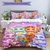 3Pcs Colorful Bears Nature Bedding Set Quilt Cover Pillowcase Home Christmas Xmas Halloween Gift 1 Duvet Cover 2 Pillowcase S921126