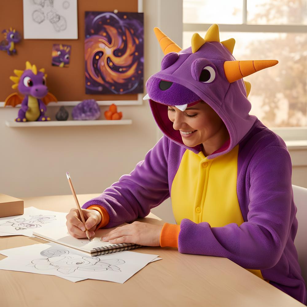 Spyro Onesie Kigurumi Pajamas Costume : 145-155Cm