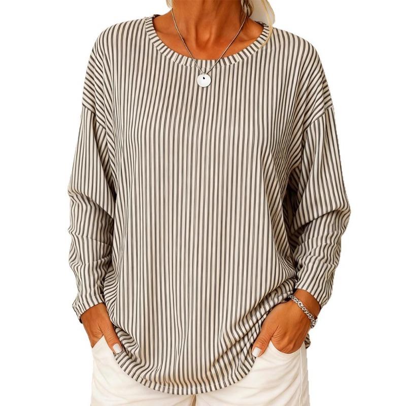 New Autumn Women's Casual Loose Fashion Printed Long Sleeve Round Neck Pullover Top