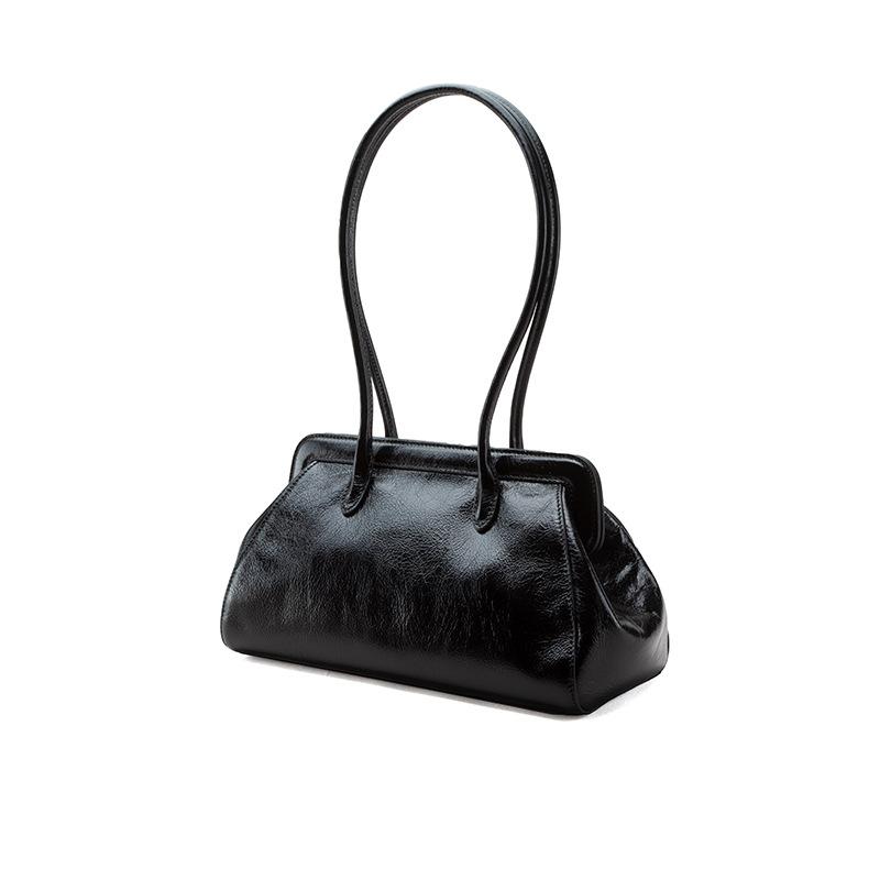 Сумка из коровьей кожи 2025 новая кожаная женская сумка большой вместимости модная сумка подмышку из первого слоя кожи с масляной восковой пропиткой