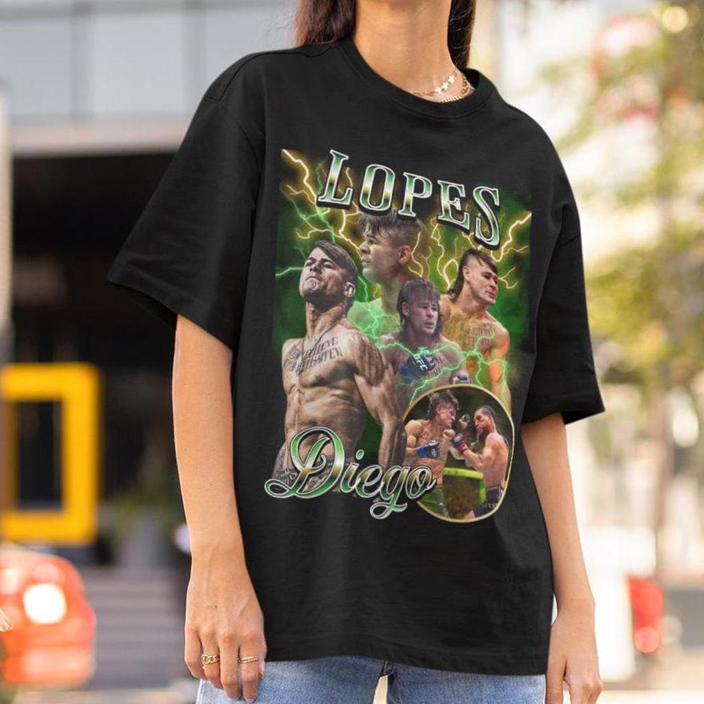 Diego Lopes Vintage Style UFC mma T-Shirt Retro 90's style Bootleg T-Shirt Oversized Sport Tee gift for ufc UFC T-Shirt Brazil Shirt Champ