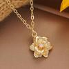 Huitan Очаровательное женское ожерелье с подвеской Золотистого цвета В форме цветка Причудливые аксессуары Модная бижутерия для свадьбы, помолвки, вечеринки