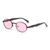 New Vintage Oval Metal Sunglasses Women New Fashion Retro Sun Glasses Female Brand Designer Ins Trendy Eyewear Male Uv400