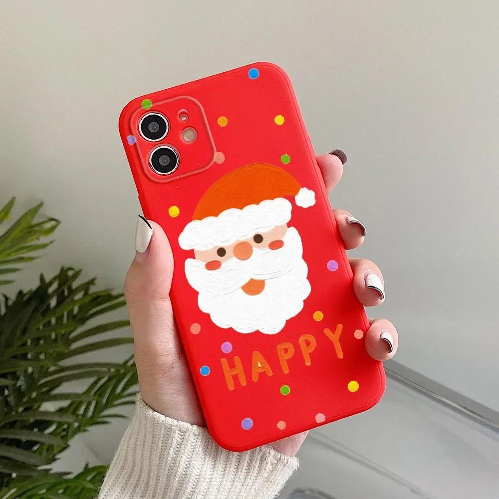 Новогодние подарки Снежный Олень Рождественский Чехол для Телефона для iPhone 16 15 14 13 12 11 Pro Max Mini 8 7 Plus Ударопрочный Мягкий Чехол Fundas