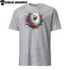 Colorful American Eskimo Dog Unisex T-Shirt Vibrant Canine Art Short Sleeve Tee