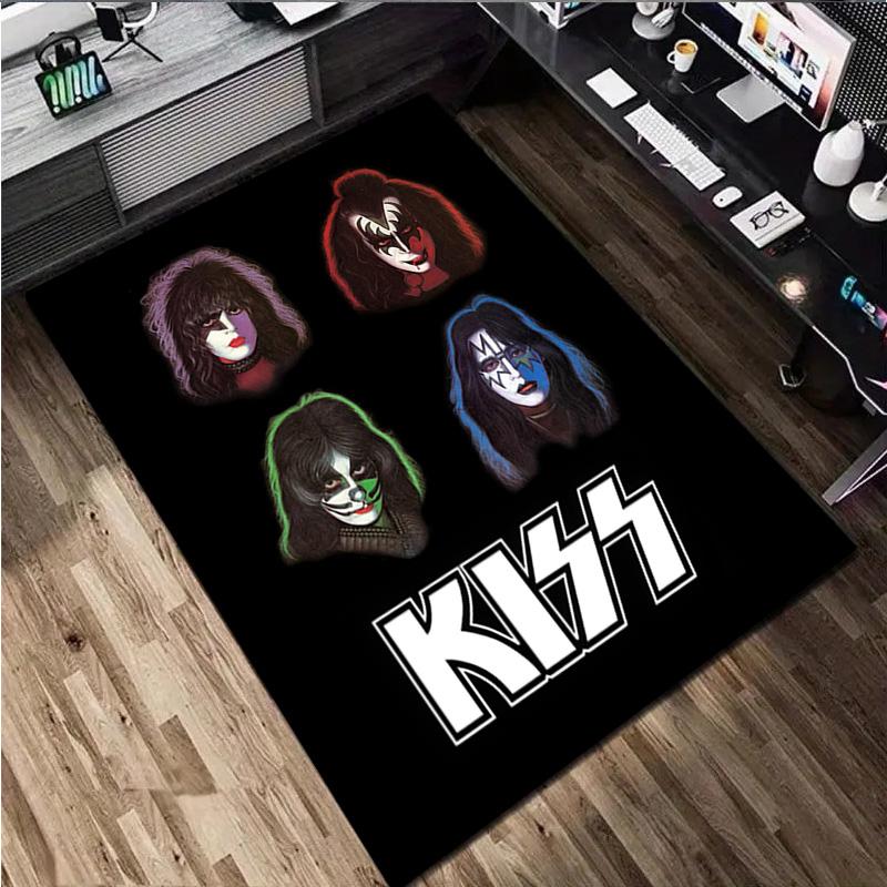 Kiss Band Carpet Office Decorative Carpet For Living Room Bedroom Door Mat Floor Rug Computer Chair Area Rug