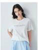 Cost effective including mulberry silk: Summer round neck letter printed short sleeved versatile casual breathable T-shirt for women