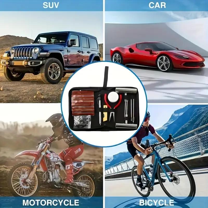 Tire Repair Kit 46PCS Motorcycle Car Accessories Studding Tool Set Puncture Pug Set Car Tire Repair Tool Auto Bike Tire Repair