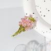 3D Pink Rose Bouquet Brooch: Fresh Pastoral Enamel Corsage for Women
