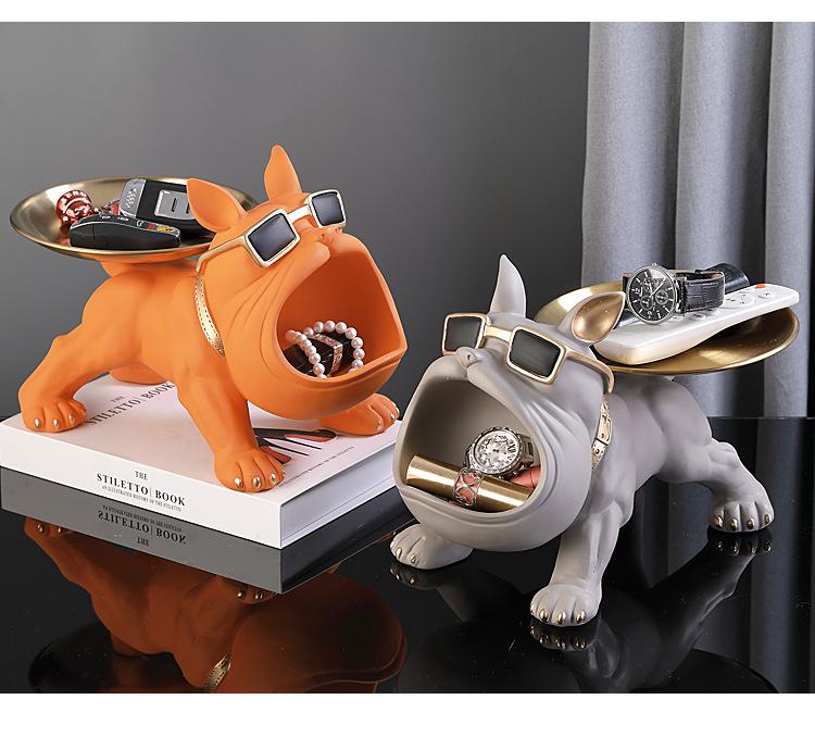 Прихожая консоль с держателем для ключей в виде французского бульдога, роскошный шкаф для обуви и креативное украшение для дома