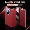 Business Luxury Leather Fold Case for Huawei Mate XT Intelligent Sleep Smart View Window Leather Kickstand Flip PU Skin Feel Shockproof Protect Cover