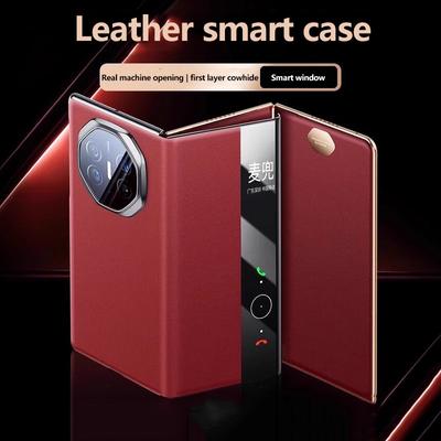 Роскошный кожаный складной чехол для Huawei Mate XT Intelligent Sleep Smart View Window Leather Kickstand Flip PU Skin Feel противоударный защитный чехол