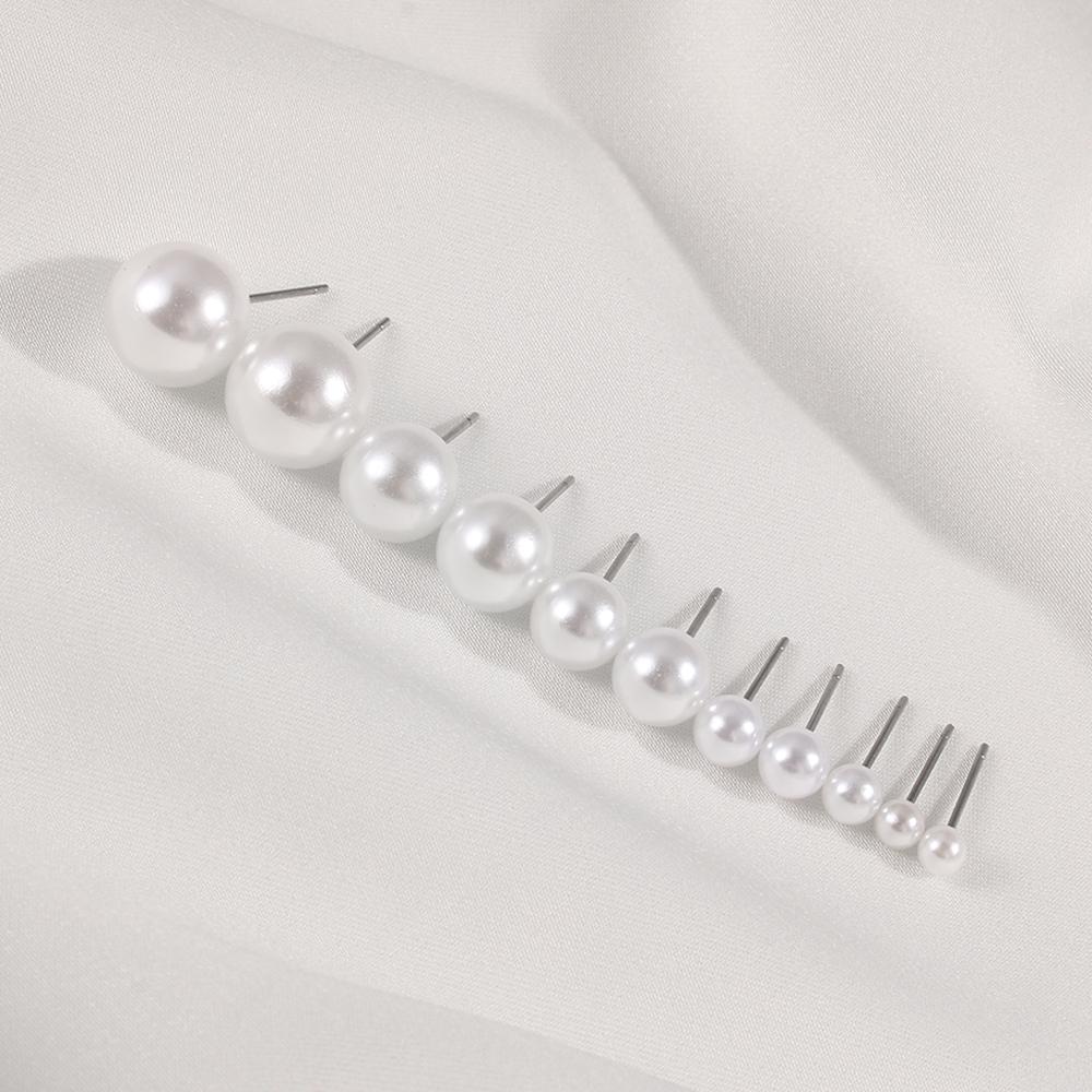 Round Shape Pearl Earrings 4mm 5mm 6mm 8mm 10mm 12mm Ear Stud Wedding Engagement