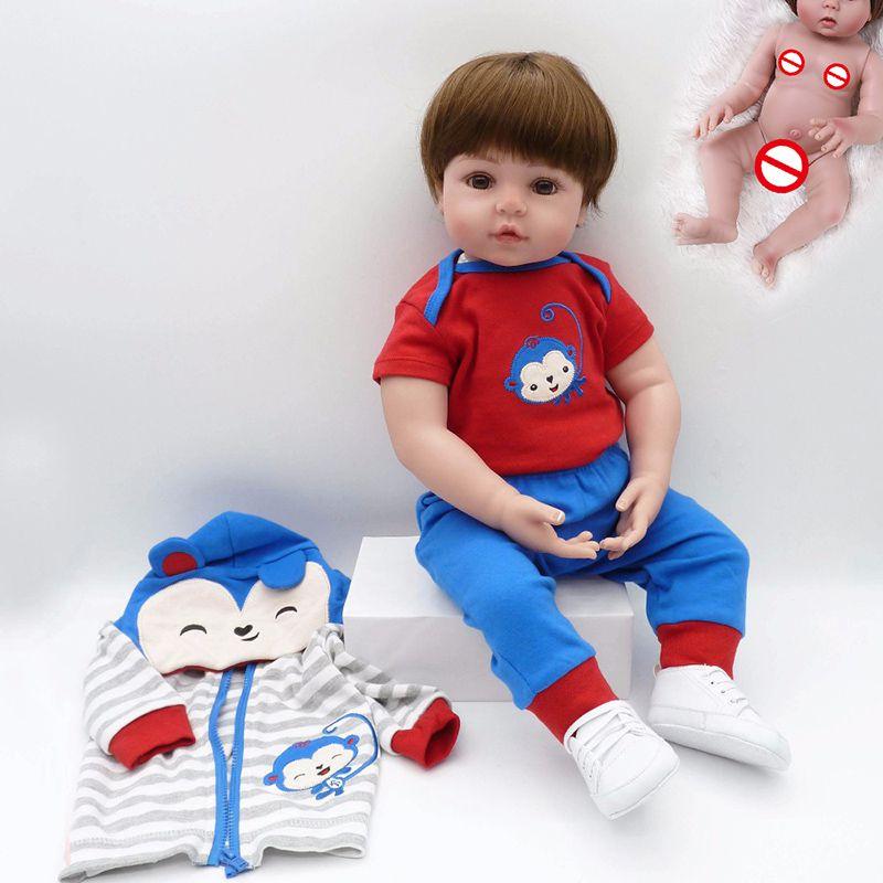 Delightful Reborn Toddler Boy Soft Silicone Bebe Doll Toy For Childrens Playtime