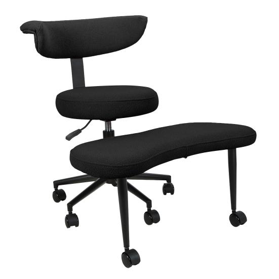 Cross Legged Office Chair Chair Criss Desk Adjustable Height Ergonomic Kneeling with Lumbar Support 360-Degree Rotating Footrest and Wheels