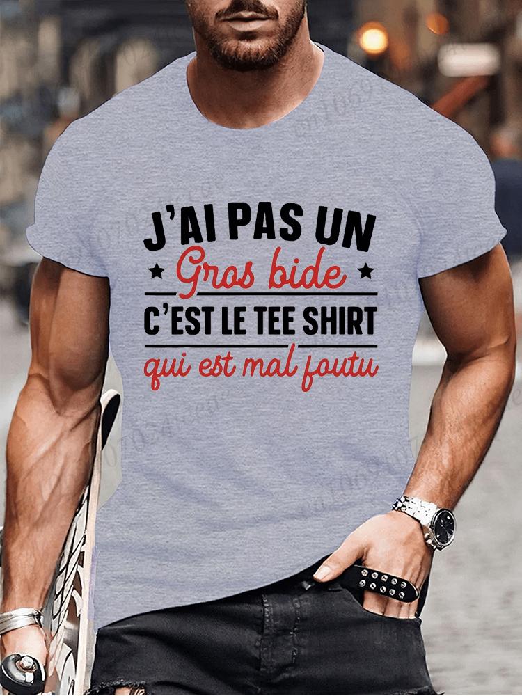 I Don't Have A Big Paunch Men T Shirt Funny French Humor Gift Y2k T-shirt Summer Casual Unisex Tee Fashion Summer Tee Shirt Tops