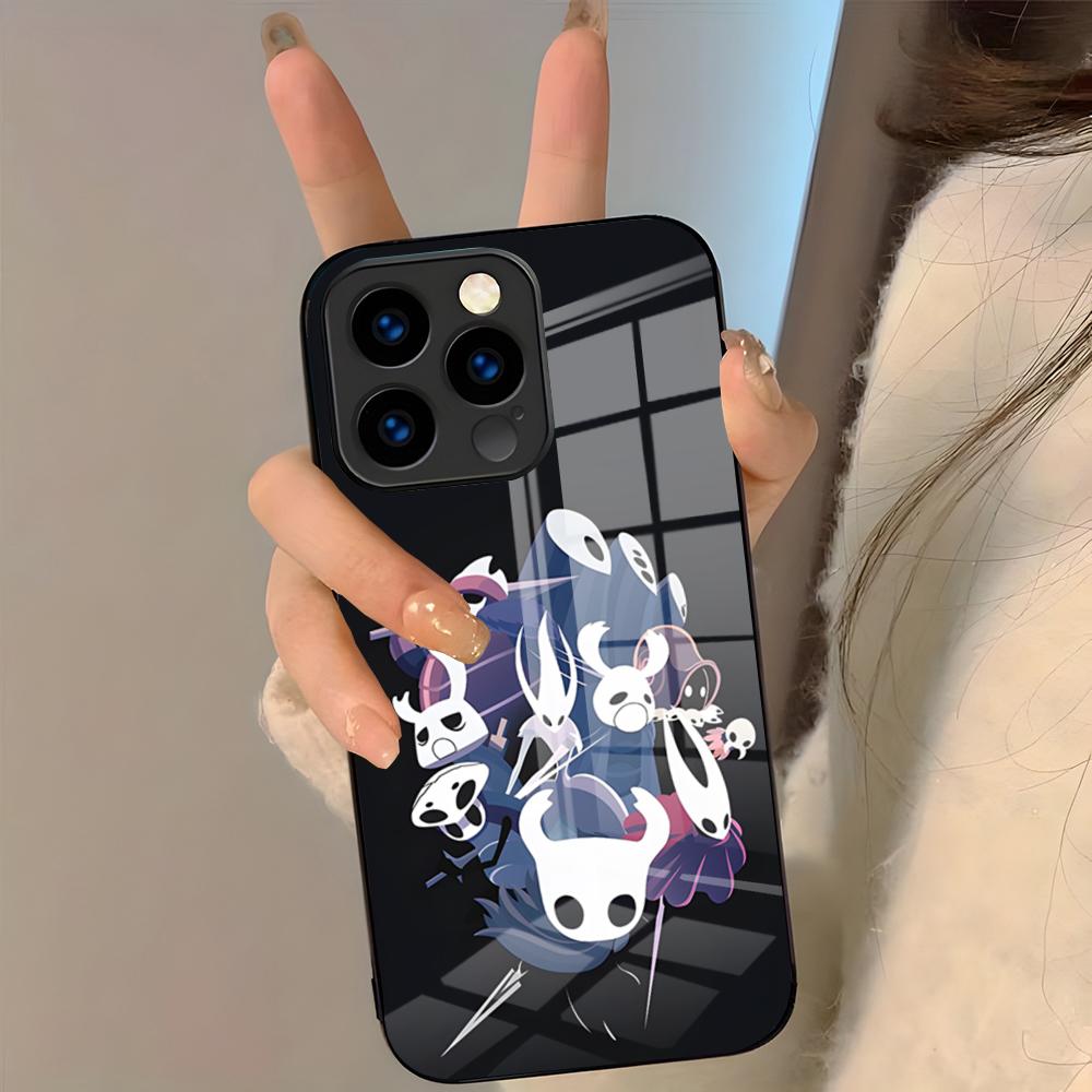 Чехол для телефона Game Hollow K-Knight для IPhone 17 Pro Max 16 15 14 Pro Max 13 11 Plus Стеклянная крышка