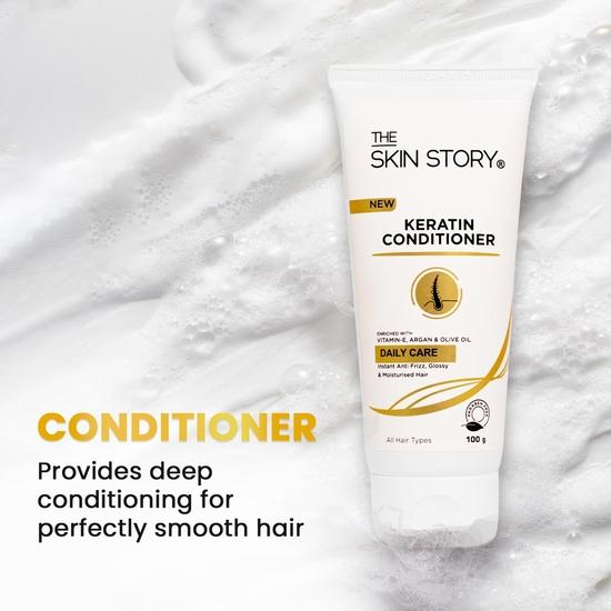 The Skin Story Keratin Shampoo Conditioner UV Protection Hair Serum combo kit pack | Восстанавливает, питает и укрощает вьющиеся волосы | Для всех типов волос