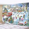 Рождественская снежная сцена, украшение для дома, гобелен, хиппи, богемное украшение, психоделическая сцена, настенное украшение для спальни, украшение на стену