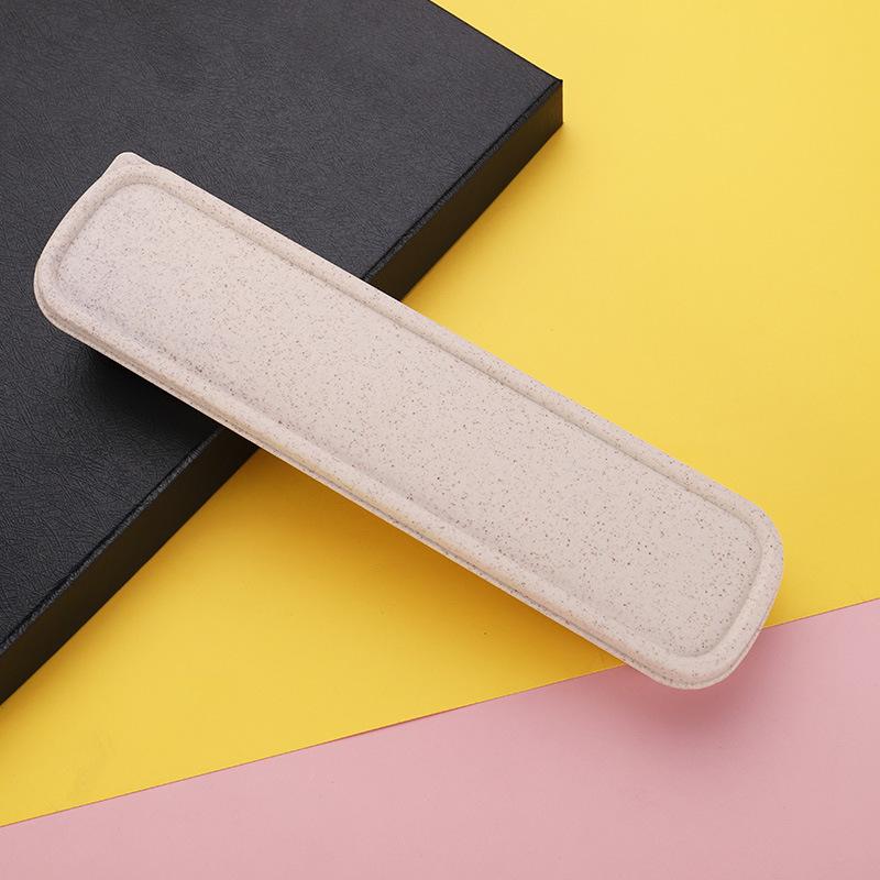 Wheat Straw Tableware Box Multicolor Portable Cutlery Case Spoon Fork Storage Box Students Household Dinnerware Bag Kitchen Tool