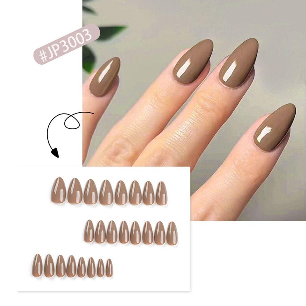 Французские накладные ногти, длинные миндалевидные кончики ногтей, маникюр, накладные ногти своими руками