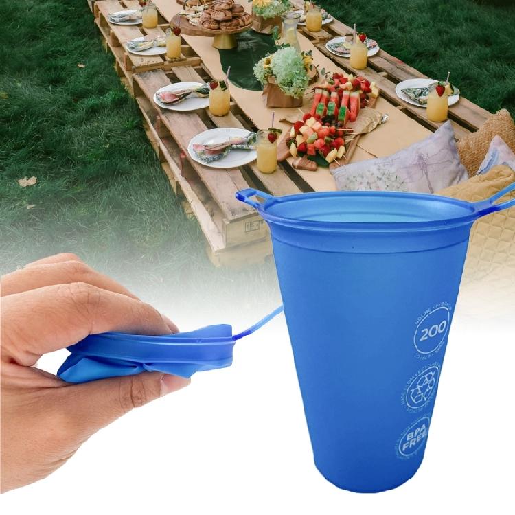 Squeeze Outdoor Sport Water Bottle Foldable Sports Water Cup 200ml Soft Drinking Cup for Outdoor Sports Marathons Cycling