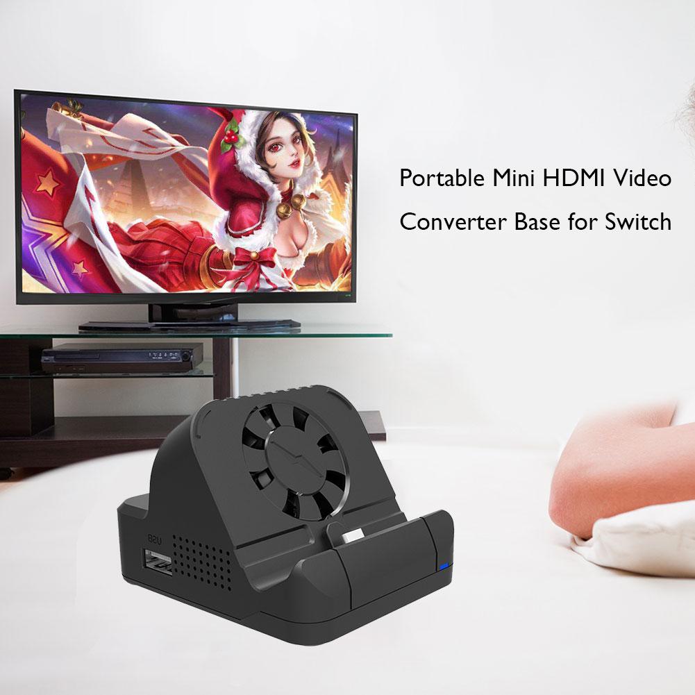 Совместимый преобразователь USB C в HDMI, видеоадаптер HDTV, док-станция с вентилятором для проектора Nintendo Switch/Switch Lite Display