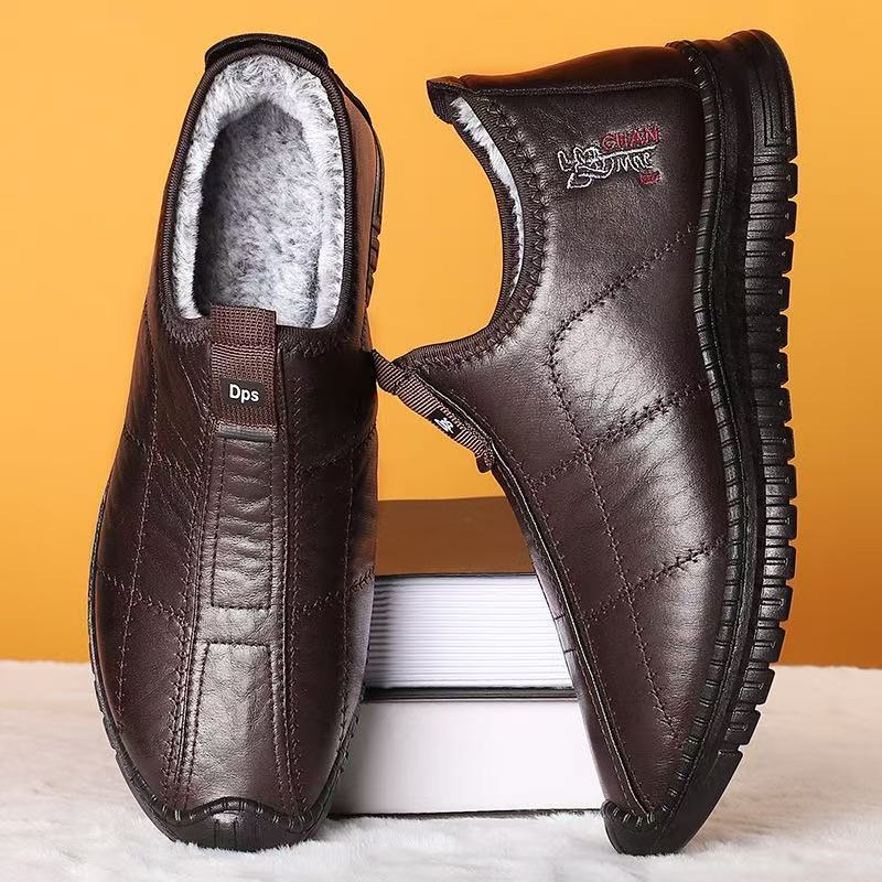 Warm Men'S Cotton Winter Shoes Thickened Outdoor Walking Boots Waterproof And Plush Waterproof Oversized Size 38-48