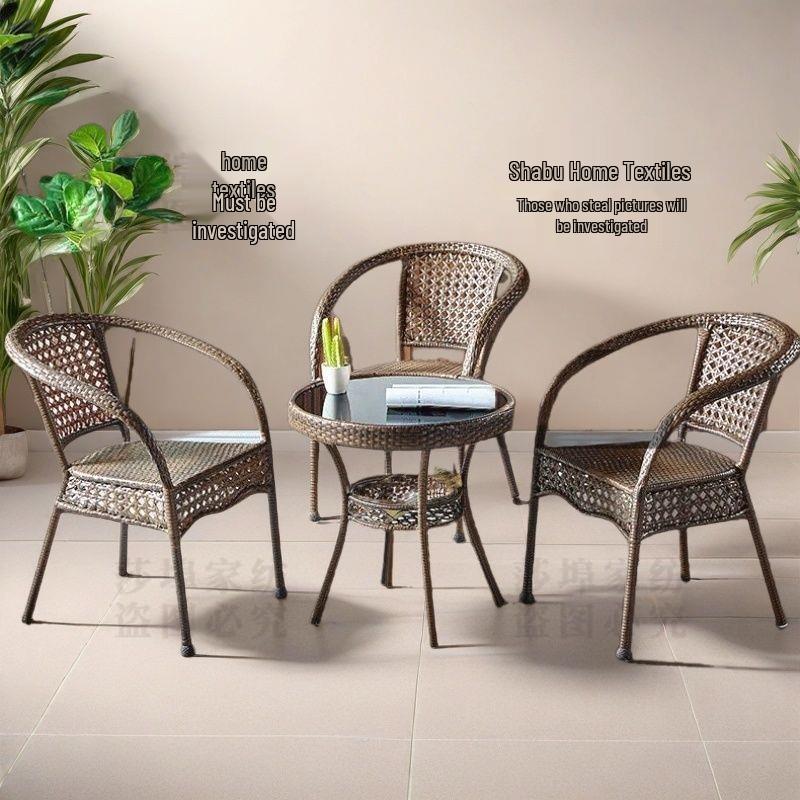 Элегантное водонепроницаемое плетеное кресло из ротанга ручной работы - Утолщенное, высококачественный дизайн для дома