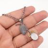 Natural Rainbow Moonstone Gemstone 925 Sterling Silver Handcrafted Pendant 1.69" PP-55-40