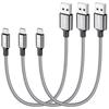 SUNGUY Micro USB Cable 0.3M [Set of 3] Micro Usb Cable Android Micro-B QC3.0/2.0 2.4A Fast Charging USB2.0 Data Transfer Heavy Duty Nylon Galaxy