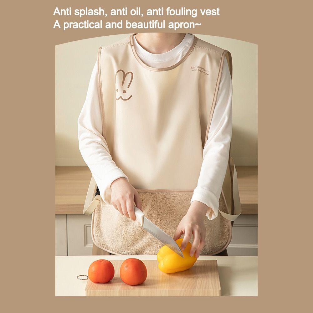 New Waterproof Stain-Resistant Apron Wipeable Hands Vest Style Breathable Sleeved Apron Anti Dirty Multipurpose Coffee House