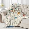 Astronaut Space Print Flannel Throw Blanket Soft Cozy Fleece for Bed Couch Kids Room All Season Fun Gift