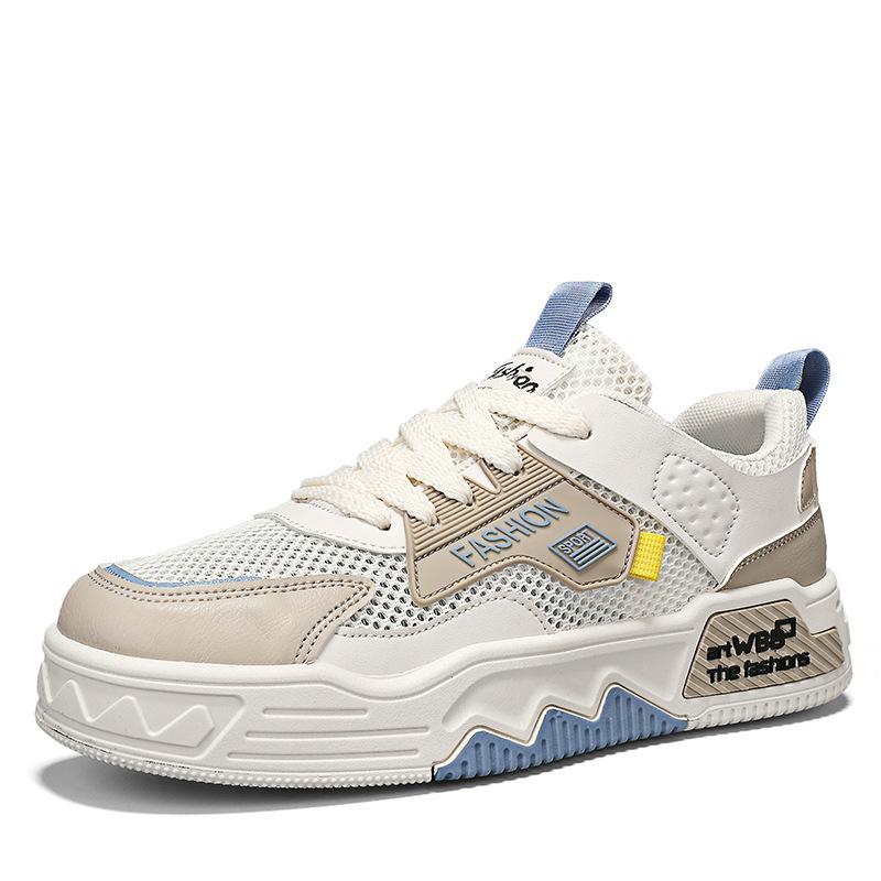 Men's Shoes 2025 New Summer Breathable Mesh Mesh Shoes Versatile Casual Board Shoes Soft Sole Sports Heightening Small White Tide Shoes