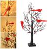 Christmas Tree Light with Cardinals Glowing Vintage Tree Decor Red